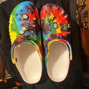 Rainbow tye dye crocs men 9 women 11